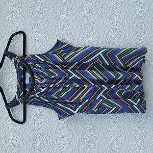 CALVIN KLEIN XL sleeveless summer top leather accents
